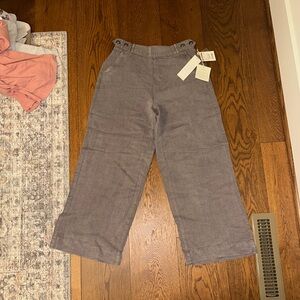 Gray/Purple Wide-Leg Pants